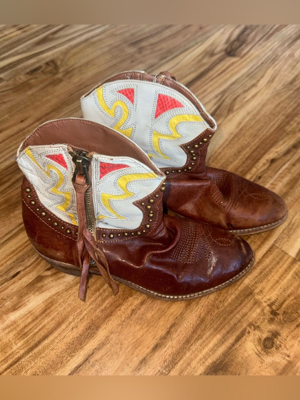 Sam Edelman Women’s Brown Leather Western Ankle Boots size 7
